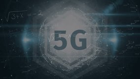 Animation of data processing over 5g text. global connections, data processing and technology concept digitally generated video. - Powered by Shutterstock - Get 15% off with code: PIKWIZARD15