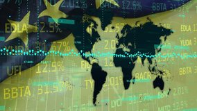 Animation of statistics and data processing over rugby player in sports stadium. Global business finances data processing and technology concept digitally generated video. - Powered by Shutterstock - Get 15% off with code: PIKWIZARD15