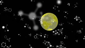 Animation of globe spinning over glowing computer servers on blue background. Global connections digital interface and networks concept digitally generated video. - Powered by Shutterstock - Get 15% off with code: PIKWIZARD15