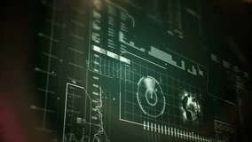 Animation of neon ticking clock over interface with data processing against green background. Computer interface and business technology concept - Powered by Shutterstock - Get 15% off with code: PIKWIZARD15