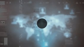 Animation of network of connections with icons over data processing and fake news text. Global technology, connections and digital interface concept digitally generated video. - Powered by Shutterstock - Get 15% off with code: PIKWIZARD15