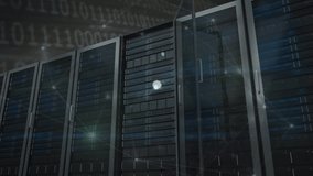 Animation of clock, network of connections with icons over computer servers. Global computing, connections, networks and data processing concept digitally generated video. - Powered by Shutterstock - Get 15% off with code: PIKWIZARD15