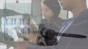 Animation of medicine and data processing over modern building and cityscape. Global business connections and data processing concept digitally generated video. - Powered by Shutterstock - Get 15% off with code: PIKWIZARD15