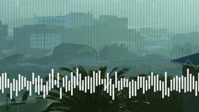 Animation of multiple graphs over silhouette residential buildings and cranes in city. Digital composite, multiple exposure, business, report, progress, building, architecture, construction site. - Powered by Shutterstock - Get 15% off with code: PIKWIZARD15