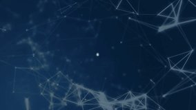 Animation of network of connections over blue background. Global connections, cloud computing and data processing concept digitally generated video. - Powered by Shutterstock - Get 15% off with code: PIKWIZARD15