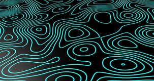 Turquoise contour lines flowing across black flat design with grey white bokeh spots lighting art. Abstract, digital art, fluid, organic, modern, futuristic, minimal - Powered by Shutterstock - Get 15% off with code: PIKWIZARD15