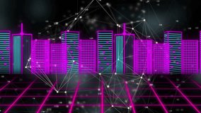 Animation of clock over network of connectios and cityscape. global science, connections, data processing and digital interface concept digitally generated video. - Powered by Shutterstock - Get 15% off with code: PIKWIZARD15