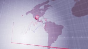 Animation of green metallic blocks, covid 19 cells and statistics processing over world map. global covid 19 pandemic and data processing concept digitally generated video. - Powered by Shutterstock - Get 15% off with code: PIKWIZARD15