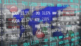 Animation of financial data over world map, game machine and cityscape. Finance, economy, games and gambling concept digitally generated video. - Powered by Shutterstock - Get 15% off with code: PIKWIZARD15