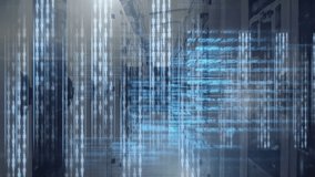 Animation of data processing over empty computer server room. Computer interface and business data storage technology concept - Powered by Shutterstock - Get 15% off with code: PIKWIZARD15