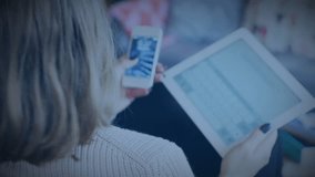 Animation of start text over caucasian woman using smartphone. Global business and digital interface concept digitally generated video. - Powered by Shutterstock - Get 15% off with code: PIKWIZARD15