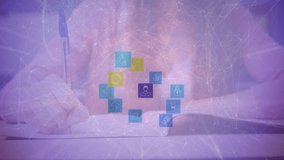 Animation of network of connection with icons over caucasian schoolgirl. education and learning concept digitally generated video. - Powered by Shutterstock - Get 15% off with code: PIKWIZARD15