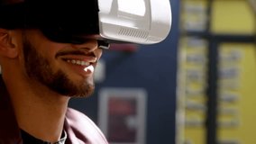 Animation of digital icons over caucasian businessman wearing vr headset. global data processing, connections, digital interface and data processing concept digitally generated video. - Powered by Shutterstock - Get 15% off with code: PIKWIZARD15