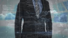 Animation of data processing over cityscape. Global networks connections data processing and digital interface concept digitally generated video. - Powered by Shutterstock - Get 15% off with code: PIKWIZARD15