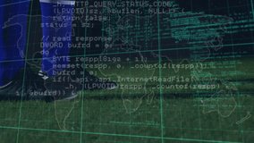 Animation of data processing over male soccer player. Global sport and digital interface concept digitally generated video. - Powered by Shutterstock - Get 15% off with code: PIKWIZARD15