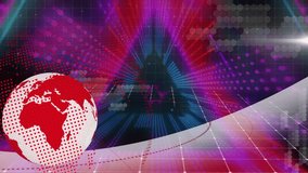 Animation of level up over digital space with neon lights, hexagons, triangles and globe. Video games, communication and technology concept digitally generated video. - Powered by Shutterstock - Get 15% off with code: PIKWIZARD15