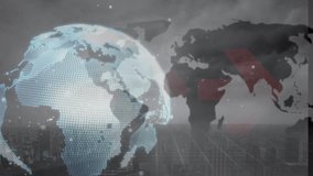 Animation of data processing over cityscape. Global business and digital interface concept digitally generated video. - Powered by Shutterstock - Get 15% off with code: PIKWIZARD15