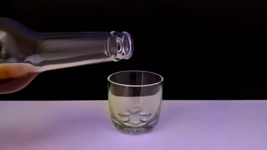 JAKARTA, INDONESIA - JANUARY 12, 2026

Pouring drink into a glass. Close-up of refreshing beverage on a table, ideal for drink recipes and cafe advertising concepts.