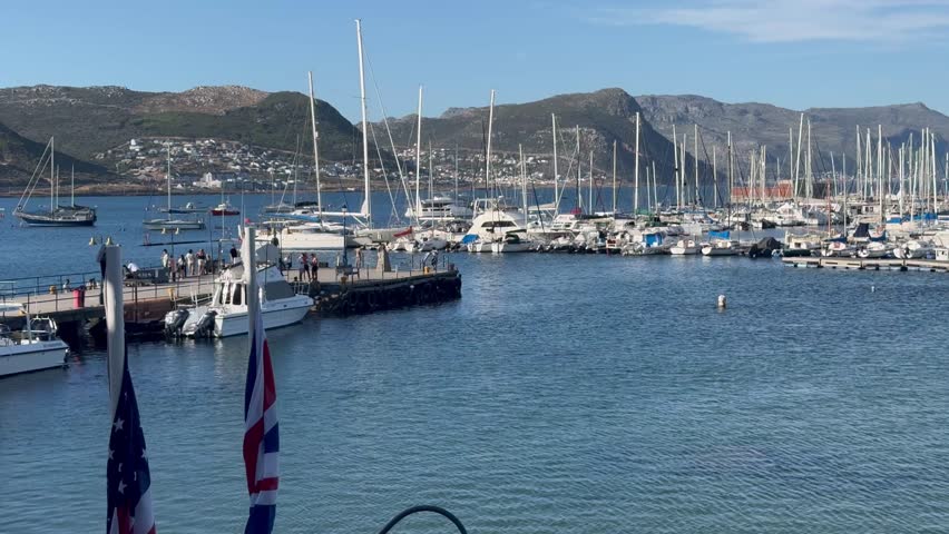 Simonstown harbour as seen from Jubilee Square in Simonstown, Cape Town.