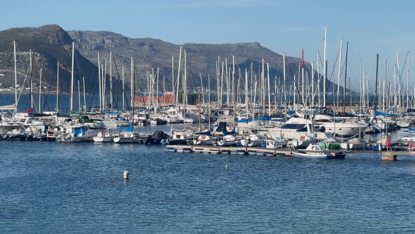 Simonstown Harbour on a sunny day in Cape Town, South Africa.