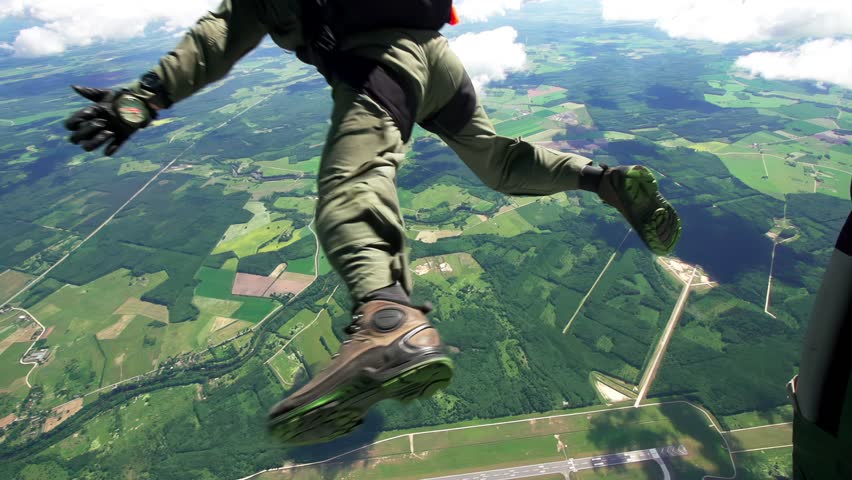Skydiving parachuting exhilarating sport jumping from an aircraft at high altitudes