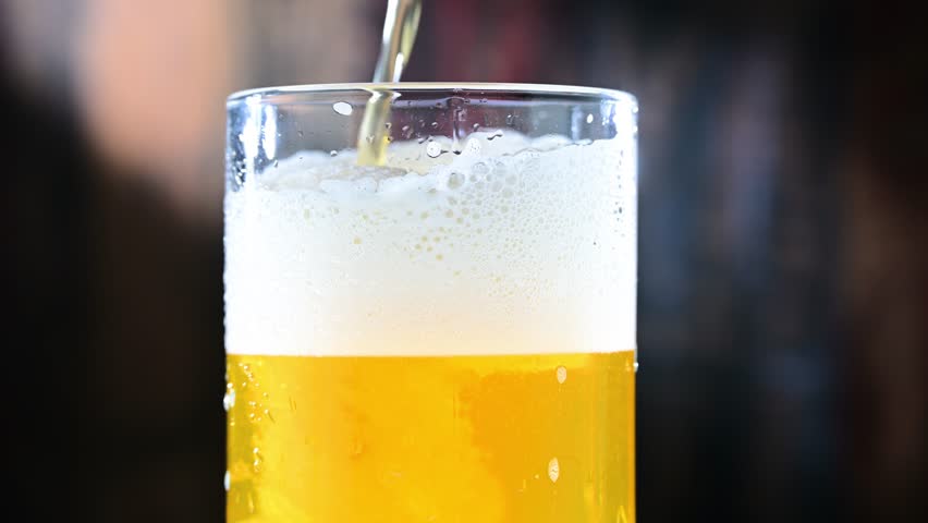 A mug of pale lager beer.