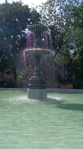 Cast iron fountain in Saint-Louis Square in Montreal