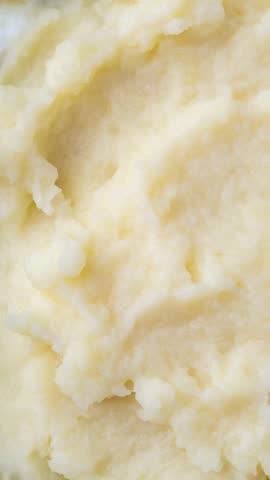 Closeup, top view of mashed potatoes
