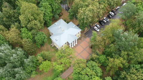Top Down Drone View Znamenskoye Gubaylovo Manor