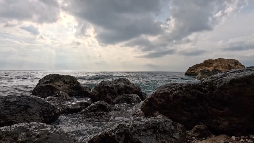 beautiful sea view on a stormy day