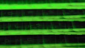 Abstract light trails formed by illuminated keyboard letters captured with fast horizontal camera movement in darkness. Futuristic motion blur background with glowing green lines, representing technology, cyber space, digital energy, data flow, speed and modern visuals. - Powered by Shutterstock - Get 15% off with code: PIKWIZARD15