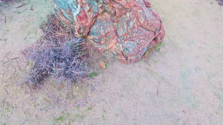 Colorful rock formations line Panorama Loop Trail within the desert landscape of Joshua Tree National Park California