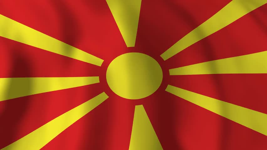 Macedonia Flag waving texture 3D illustration 1080p Video
