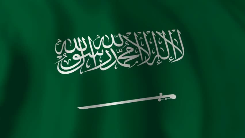 Saudi Arabia Flag waving texture 3D illustration 1080p Video