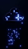 Digital Cloud Icon with Glowing Blue Binary Code Represents Cloud Computing Technology Dark Background Enhances Futuristic and Tech Focused Theme Looping animation - Powered by Shutterstock - Get 15% off with code: PIKWIZARD15