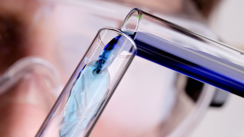 scientist and test tube in lab selective focus 