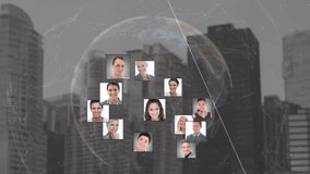 Animation of people icons over cityscape. global business, connections and digital interface concept digitally generated video. - Powered by Shutterstock - Get 15% off with code: PIKWIZARD15