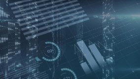 Animation of financial data processing over dark background. global business, finances, data processing and digital interface concept digitally generated video. - Powered by Shutterstock - Get 15% off with code: PIKWIZARD15