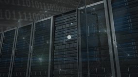 Animation of clock and network of connections over server room. global science, data processing and digital interface concept digitally generated video. - Powered by Shutterstock - Get 15% off with code: PIKWIZARD15