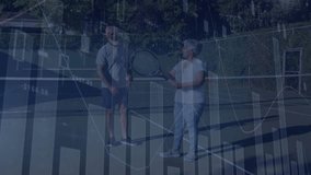 Animation of financial data processing over african american tennis players. global sports and data processing concept digitally generated video. - Powered by Shutterstock - Get 15% off with code: PIKWIZARD15