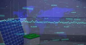 Animation of financial data processing over solar panel. Electricity, energy and power distribution digitally generated video. - Powered by Shutterstock - Get 15% off with code: PIKWIZARD15
