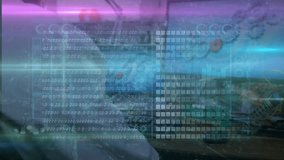 Animation of interface with data processing over caucasian male engineer using laptop at factory. Global business and engineering technology concept - Powered by Shutterstock - Get 15% off with code: PIKWIZARD15