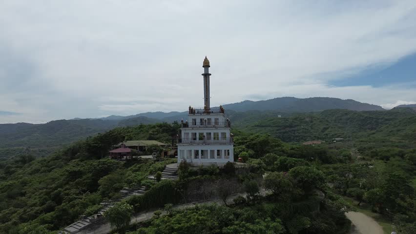 Drone view of the peace gong in Palu, Central Sulawesi Indonesia