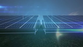 Animation of network of connections over solar panels. global connections, data processing and technology concept digitally generated video. - Powered by Shutterstock - Get 15% off with code: PIKWIZARD15