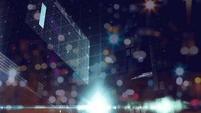 Animation of statistics and data processing on screen over out of focus lights. Global data processing and connections concept digitally generated video. - Powered by Shutterstock - Get 15% off with code: PIKWIZARD15