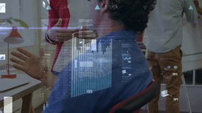 Animation of financial data processing over diverse business people. Global business, finances, computing and data processing concept digitally generated video. - Powered by Shutterstock - Get 15% off with code: PIKWIZARD15