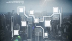 Animation of clock moving fast and data processing over cityscape. . global business, connections and data processing concept digitally generated video. - Powered by Shutterstock - Get 15% off with code: PIKWIZARD15