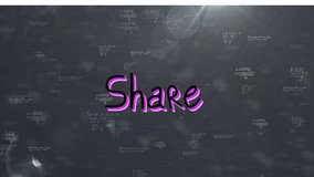 Animation of share over black background with math formulas. digital interface, math, technology and communication concept digitally generated video. - Powered by Shutterstock - Get 15% off with code: PIKWIZARD15