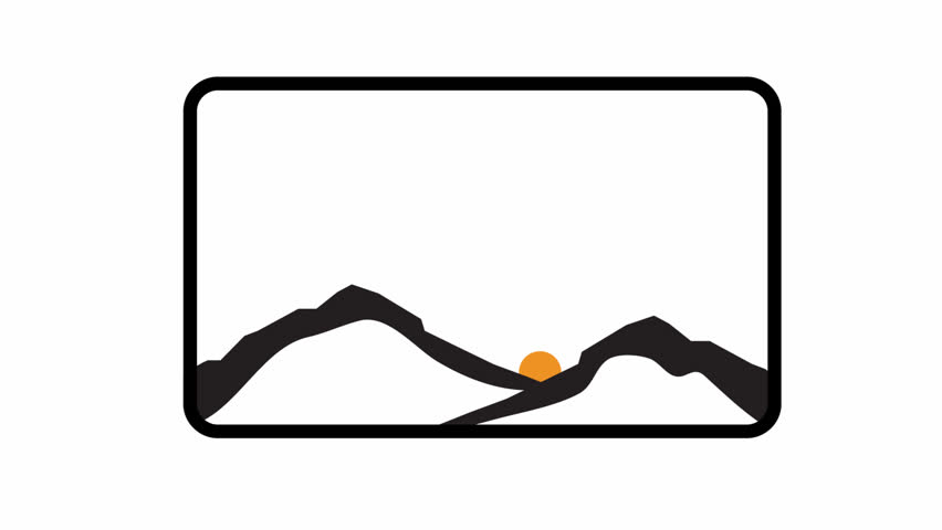 montain picture icon animation simple flat