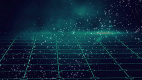 Animation of network of connections and data processing over blue grid. Global technology data processing and digital interface concept digitally generated video. - Powered by Shutterstock - Get 15% off with code: PIKWIZARD15